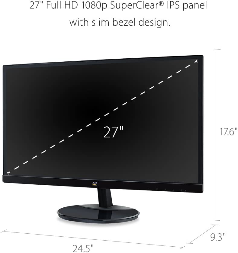 ViewSonic VA2759-SMH 27 Inch IPS 1080p LED Monitor with HDMI and VGA Inputs 27-Inch Monitor