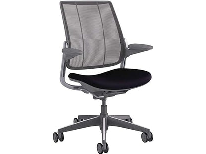 Humanscale Smart Diffrient World Chair, Back Pinstripe/Black, Seat Corde4/Black