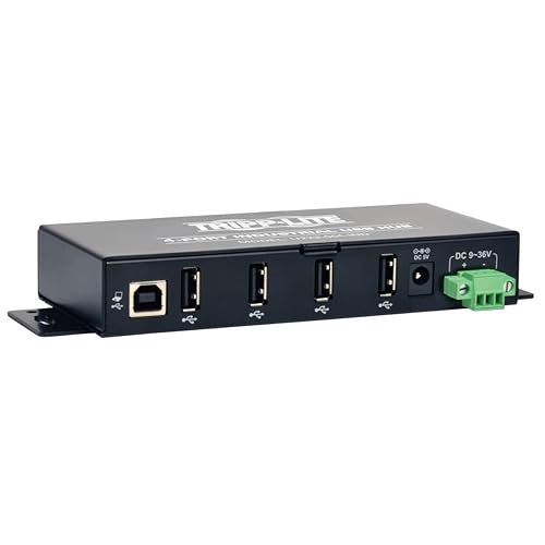 Tripp Lite Eaton Series 4-Port Industrial-Grade USB 2.0 Hub - 15 kV ESD Immunity, Metal Housing, Mountable - w 15KV ESD Immunity and metal case, Mountable"