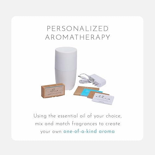 Ellia Soothe Ultrasonic Essential Oil Aromatherapy Diffuser | 6.5hrs Continuous & 13hrs Intermittent Runtime, Gentle Color-Changing Glow (ARM-310WT), White One Size White