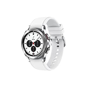 Samsung Galaxy Watch4 Classic 42mm Silver Stainless Steel - Google Wear OS, 1.19" Round Display, Rotating Bezel, HR Monitor, VO2 Max, Fitness Tracking, Sleep Management (CAD Version &amp; Warranty)