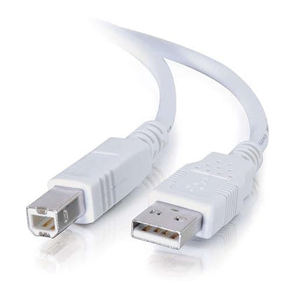 C2G 13401 USB Cable - USB 2.0 A Male to B Male Cable, White (16.4 Feet, 5 Meters)
