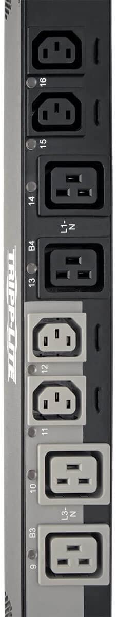 Tripp Lite PDU3XEVSRHWA 24-Outlets PDU - Switched - Hardwired - 12 X IEC 60320 C13, 12 X IEC 60320 C19-380 V AC, 400 V AC, 415 V AC - Network (RJ-45) - 0U - Vertical - Rack Mount - Rack-Mountable