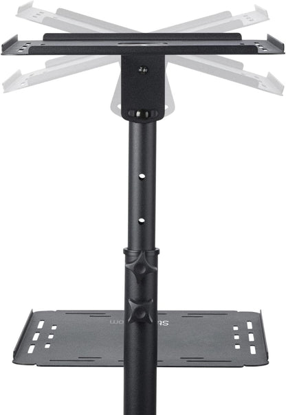 StarTech.com Mobile Projector and Laptop Stand/Cart - Heavy Duty Portable Projector Stand (2 Shelves, hold 22lb/10kg each) - Height Adjustable Rolling Presentation Cart w/Lockable Wheels (ADJPROJCART)