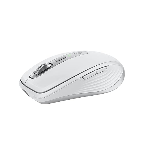 Logitech MX Anywhere 3S Compact Wireless Mouse, Fast Scrolling, 8K DPI Any-Surface Tracking, Quiet Clicks, Programmable Buttons, USB C, Bluetooth, Windows PC, Linux, Chrome, Mac - Pale Grey