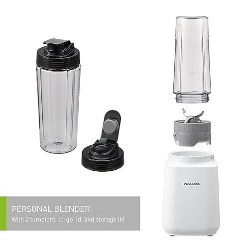 Panasonic MXXP103 Lightweight Personal Blender with Sawtooth Blades, BPA-Free, 450W, White