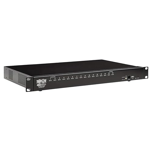 Tripp Lite KVM Switch, 16 Port HDMI USB with Audio and USB Sharing KVM Switch, 1U Rack Mount (B024-HU16)