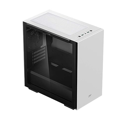 DeepCool MACUBE 110 WH Micro ATX Case with Full-Size Magnetic Tempered Glass Removable HDD Cage and Built-in Graphics Card Holder - White
