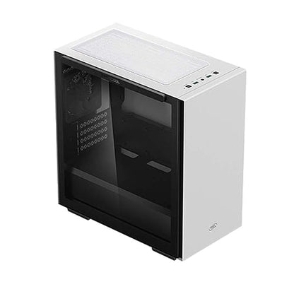 DeepCool MACUBE 110 WH Micro ATX Case with Full-Size Magnetic Tempered Glass Removable HDD Cage and Built-in Graphics Card Holder - White