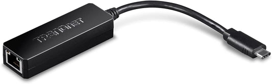 TRENDnet TUC-ETG, USB Type-C to Gigabit Ethernet LAN Wired Network Adapter for Windows &amp; Mac, Compatible with Windows 10, and Mac OS X 10.6 and Above, Energy Saving, 5 inch length, Black USB-C Gigabit