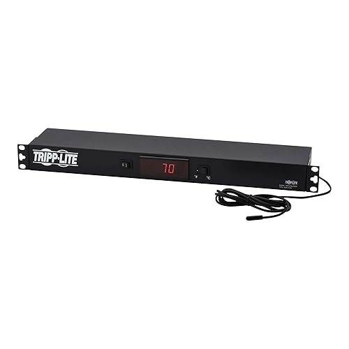 Tripp Lite Blanking Panel with Digital Temperature Sensor, 1U Rack Panel, Front Panel LCD for Network Racks (SR1UPNLTEMP)