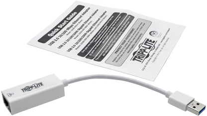 TRIPP LITE USB 3.0 SuperSpeed to Gigabit Ethernet NIC Network Adapter, White (U336-000-GBW) 1-Port White