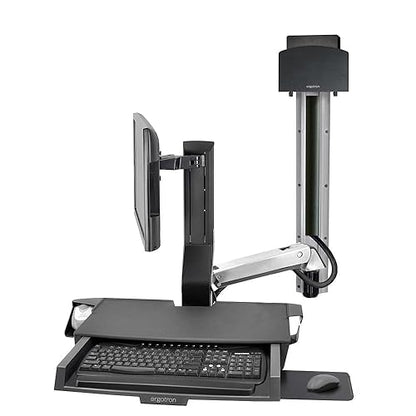 Ergotron 45-594-026 StyleView Combo Arm System with Worksurface and CPU Holder