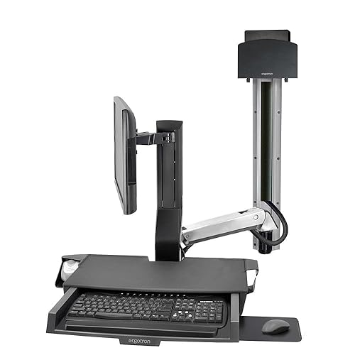 Ergotron 45-594-026 StyleView Combo Arm System with Worksurface and CPU Holder