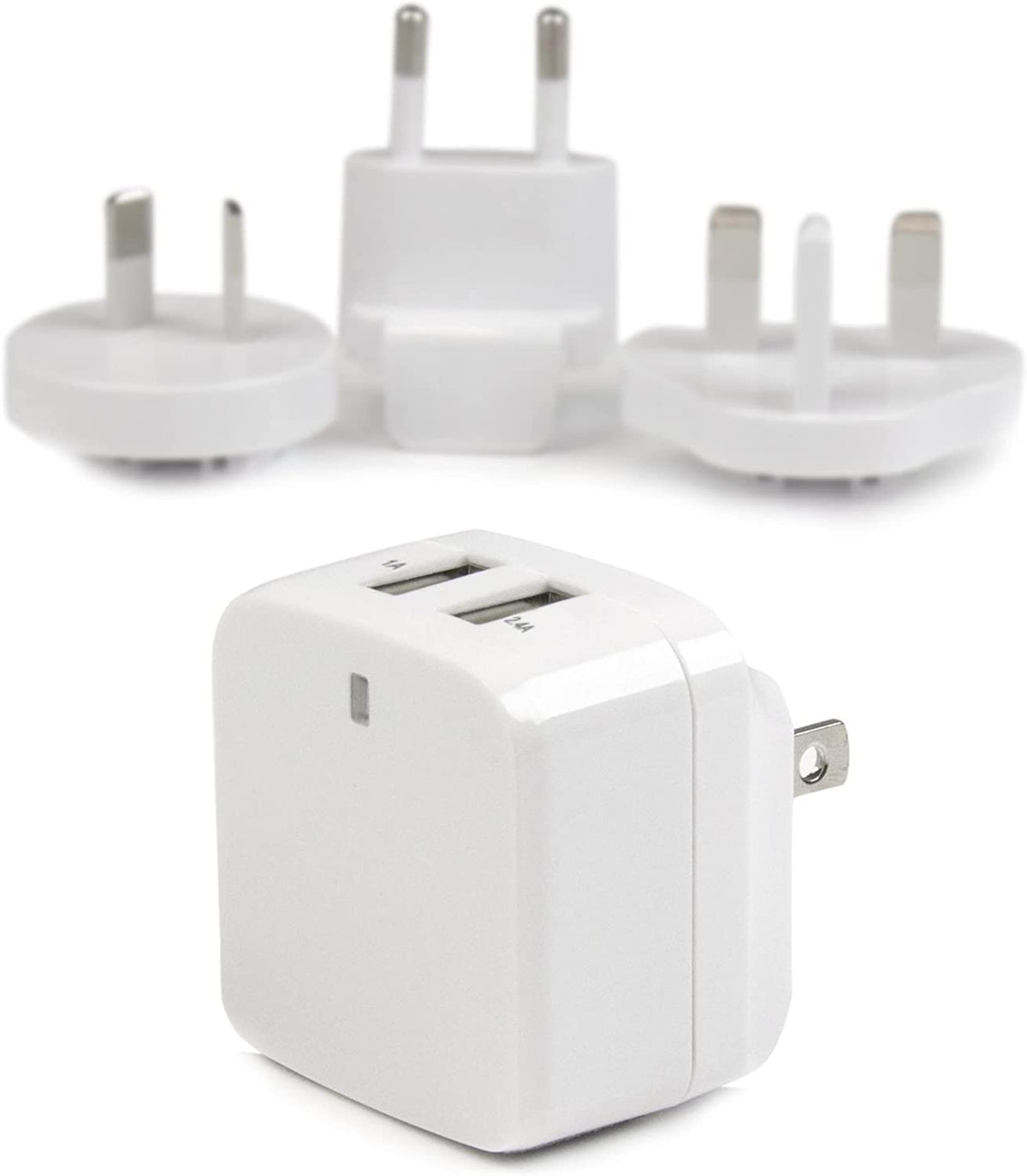 StarTech.com Travel USB Wall Charger - 2 Port - White - Universal Travel Adapter - International Power Adapter - USB Charger (USB2PACWH) White 2 ports