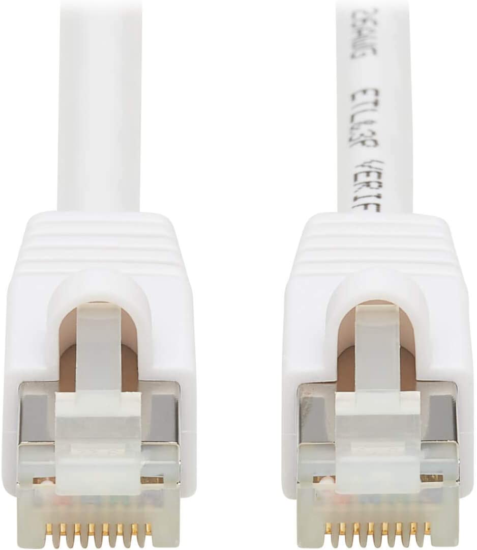 Tripp Lite, Safe-IT, Cat6a, 10G Certified, Snagless, Antibacterial, S/FTP Ethernet Cable, (RJ45 M/M), PoE, White, 5 ft. (N262AB-005-WH)