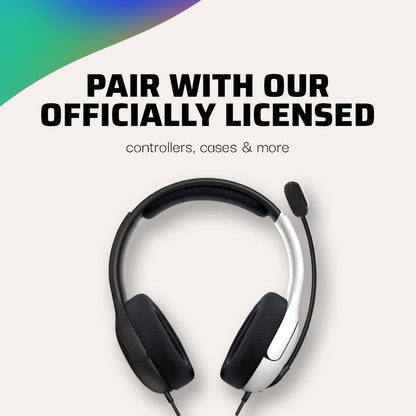 PDP Gaming LVL40 Stereo Headset with Mic for Switch OLED - Noise Cancelling Microphone - Black &amp; White - Nintendo Switch Black/White Headset