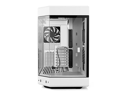 HYTE Y60 Modern Aesthetic Dual Chamber Panoramic Tempered Glass Mid-Tower ATX Computer Gaming Case with PCIE 4.0 Riser Cable Included, Snow White (CS-HYTE-Y60-WW)