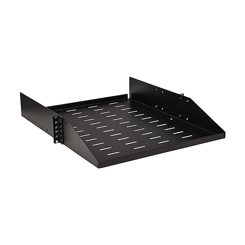 Tripp Lite 2U Universal Mount Server Rack Enclosure Shelf, Black Steel, Vented Airflow Design, Mount Hardware Included, 21.7 inch Depth, 100 lbs / 45 kg Capacity, 5-Year Warranty (SRSHELF2PUNIV)