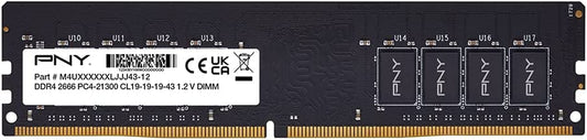 PNY Performance 8GB DDR4 DRAM 2666MHz (PC4-21300) CL19 (Compatible with 2400MHz or 2133MHz) 1.2V Desktop (DIMM) Computer Memory – MD8GSD42666-TB 8GB 2666MHz Eco Packaging