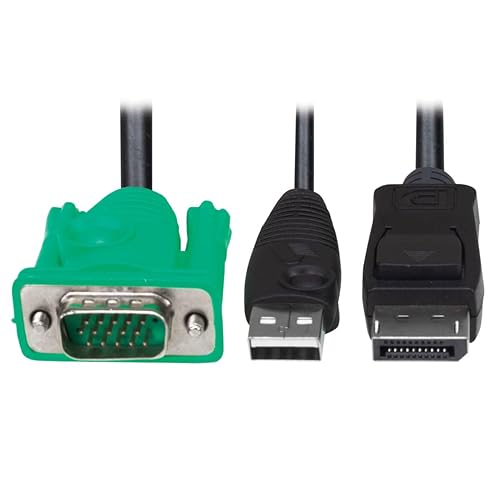 Tripp Lite VGA to DisplayPort & USB-A Adapter Cable Kit, Connects Tripp Lite B020-U & B022-U KVM, 6 Feet / 1.8 Meters, (P778-006-DP)