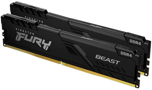 Kingston Fury Beast 16 GB (2 x 8 GB) 3200 MHz DDR4 CL16 Desktop Memory Kit of 2 KF432C16BBK2/16 Kit of 2 3200 MHz 16 GB