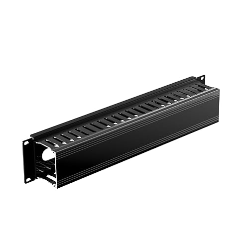 IOGEAR 2U 19" Horizontal Cable Management Duct with Cover and Mounting Screws, Slotted Finger Duct Wire Organizer for Server/Network/Equipment Rack and Cabinets GROHD2U