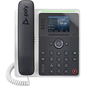 Poly Edge E220 IP Desk Phone (Plantronics + Polycom) – Designed for use in Common Areas – 4-line Keys Supporting up to 16 Lines - Integrated Bluetooth for Mobile Phone and Headset Pairing