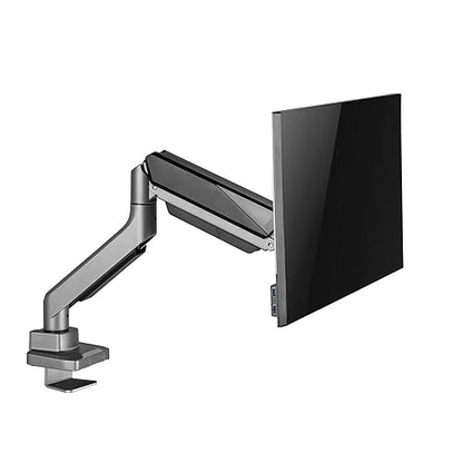 Amer Mounts - Single Heavy Duty Monitor Clamp Grommet Mount with Articulating Arm - Supports 17 - 35 Standard 49 Widescreen LED/LCD Flat Screen Display - HYDRA1HDB