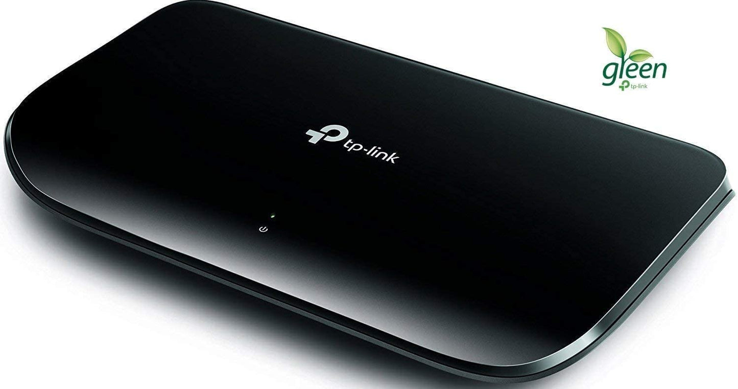 TP-Link 8 Port Gigabit Ethernet Network Switch | Plug and Play | Desktop or Wall-Mount | Plastic Case Ethernet Splitter | Fanless | Traffic Optimization | Unmanaged (TL-SG1008D)
