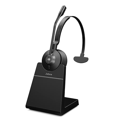 Jabra Engage 55 Mono Wireless Headset with DECT Adapter and Charging Stand - Noise-Cancelling Mic, Extensive Range — Certified for Google Meet and Zoom, Works with All Other Leading Platforms - Black UC (USB-A) Mono w/ Charging Stand