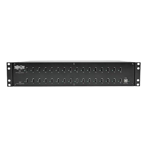Tripp Lite 32-Port USB Charging Station Hub W/Syncing 5V 80A (400W) for Tablets & Smartphones Rackmount 2Urm (U280-032-Rm)
