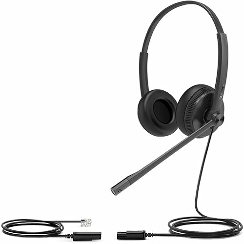 Yhs34 Duo (Binaural) Qd (Quick Disconnect) to Rj9 Headset, Boom Microphone, Nois