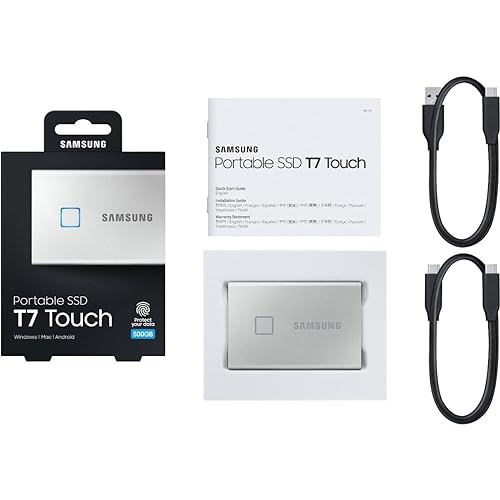 SAMSUNG SSD T7 Portable External Solid State Drive 500GB, USB 3.2 Gen 2, Reliable Storage for Gaming, Students, Professionals, MU-PC500T/AM, Silver Silver 500GB