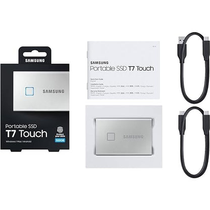 SAMSUNG SSD T7 Portable External Solid State Drive 500GB, USB 3.2 Gen 2, Reliable Storage for Gaming, Students, Professionals, MU-PC500T/AM, Silver Silver 500GB