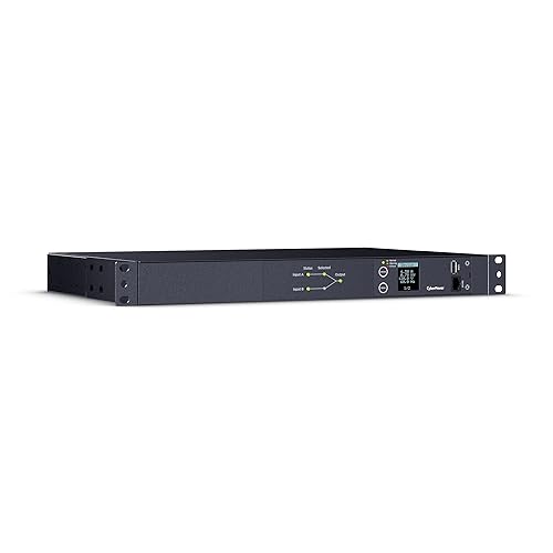 CyberPower PDU24002 Metered ATS PDU, 100-120V, 20A (Derated to 16A), 10 Outlets, 1U Rackmount