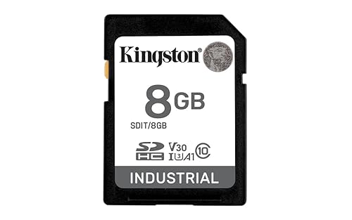 Kingston Industrial SD Card, Up to 100MB/s, High Endurance, UHS-I U3 V30 A1, (SDIT/8GB)