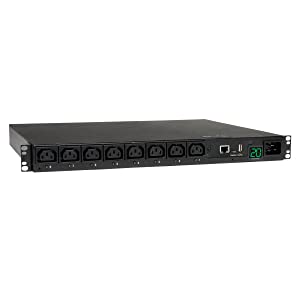 Tripp Lite Switched PDU, 8 Outlets (8 C13), C20/L6-20P Input, 8 ft. Cord, 3.3-3.8kW, 1U Rack-Mount Single-Phase PDU (PDUMH20HVNET)