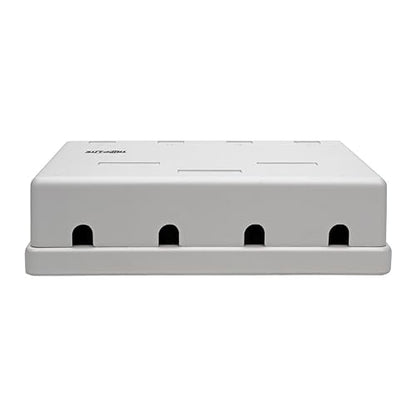 Tripp Lite Pre-Configured Unshielded Cat6 4-Port Surface-Mount Box, 110 IDC, RJ45, White - Surface Mount Box