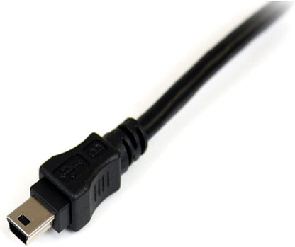 StarTech.com 1 ft USB Y Cable for External Hard Drive - USB A to mini B - USB cable - USB (M) to mini-USB Type B (M) - USB 2.0 - 1 ft - black - USB2HABMY1, 1 ft / 30cm