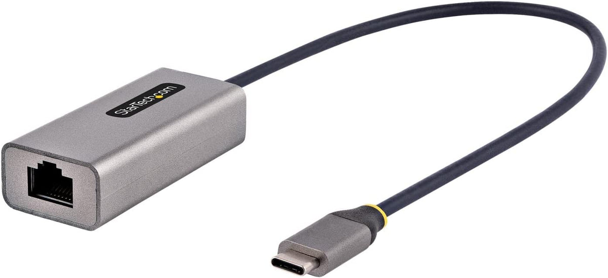 StarTech.com USB-C to Ethernet Adapter, USB 3.0 to Gigabit Ethernet Network Adapter - 10/100/1000 Mbps, USB-C to RJ45 Ethernet Adapter (GbE), 12in Attached Cable, Driverless Install (US1GC30B2)
