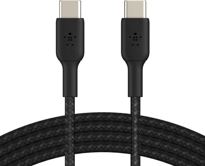 Belkin Boost Charge Braided USB-C to USB-C Cable, Black (1M/3.3FT) (CAB004bt1MBK)