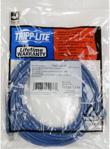 Tripp Lite Cat5e 350MHz Snagless Molded Patch Cable (RJ45 M/M) - Blue, 50-ft.(N001-050-BL) 50 Feet Blue