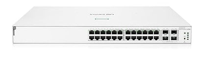 HPE Networking Instant On Switch Series 1930 24-Port Gb Smart-Managed Layer 2+ Ethernet Switch with PoE | 24x 1G | 4X SFP+ | 24x CL4 PoE 370W | US Cord (JL684B#ABA)