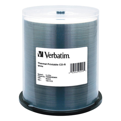 Verbatim CD-R 700MB 52X White Thermal Printable - 100pk Spindle
