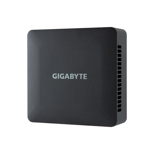 GIGABYTE GB-BRI7H-1355 with 13th Gen Intel Core i7-1355U ,2 x HDMI 2.1, 2 x USB 3.2 Gen 2 Type-C with DP alt Mode, Black Mini-PC Tall Barebone-US cord, Single Unit - Memory and Storage Sold Separately