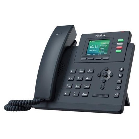 Yealink T33G IP Phone - Corded/Cordless - Corded - Wall Mountable, Desktop - Classic Gray - 4 x Total Line - VoIP - 2 x Network (RJ-45) - PoE Ports