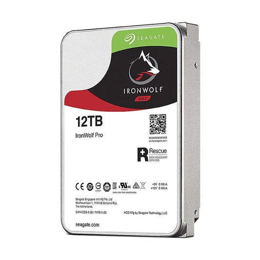 Seagate ST12000NE0008 Hard Drive - IronWolf Pro 12 TB 3.5 Internal SATA (SATA/600) Conventional Magnetic Recording (CMR) Method 7200rpm 5 Year Warranty