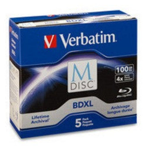 Verbatim DVD Disc - 4x - 100 GB Jewel Case - M-Disc - PK Of 5
