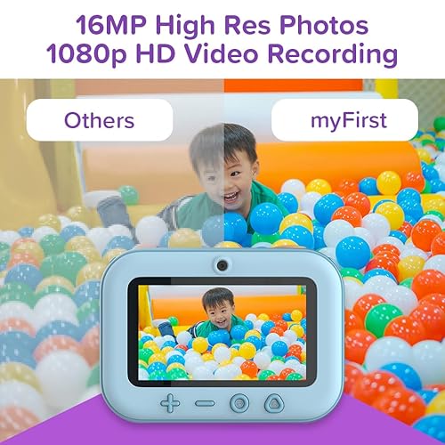 myFirst Camera Insta 20 - Instant Print Digital Camera for Kids with 16MP Photos 1080P, Birthday Gift for Kids 4-12, Selfie Lens, Unlimited Printing, Micro SD Card (Blue)